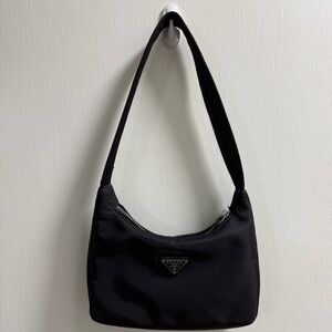 Black Nylon Mini Shoulder Bag